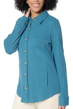 Belle Women's Knit & Jersey Button Front Top Baked Deep Mineral