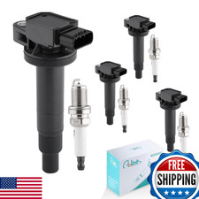 AULINK 4PCS UF316 Ignition Coil Pack w/ Spark Plug 1.3L 1.5L L4 For Toyota