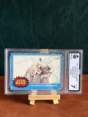 STAR WARS 1977 TOPPS #36 BLAST OF LASER RIFLE BLUE UK ISSUE GRADED MGC 8 VINTAGE