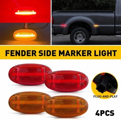 4X For Ford F250 F350 F-450 2011 12 13-2022 LED Side Marker Light Amber+Red EXR