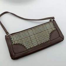 👜Women’s Brown and Tweed Faux Leather Primark Clutch Bag