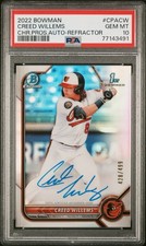 2022 Bowman Chrome Creed Willems 1st Bowman Auto Refr. SP #/499 PSA 10