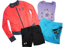 Youth Girl's Lot 4 UNDER ARMOUR, ADIDAS  NIKE Shorts, Jacket  Shirt SMALL