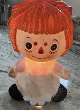 Lefton Raggedy Ann Lamp Nightlight 6  Tall Tested Works Vintage Japan