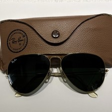 Vintage Ray-Ban Gold Metal Sunglasses 58mm With Case