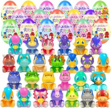 24 Pack Prefilled Easter Eggs with Dinosour Squishy Toys Inside Squeeze Toys for