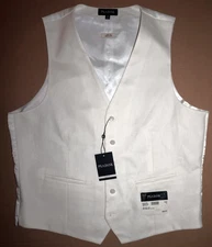 Jos A Bank Linen Vest XL Slim Fit White Soft Stretch Linen Blend NWT