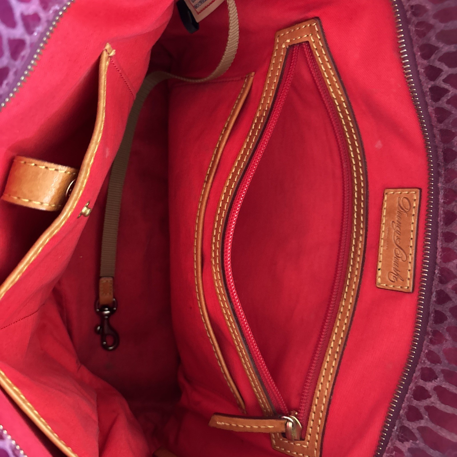 Dooney Python Snake Pink Berry Fuscia Charleston … - image 15