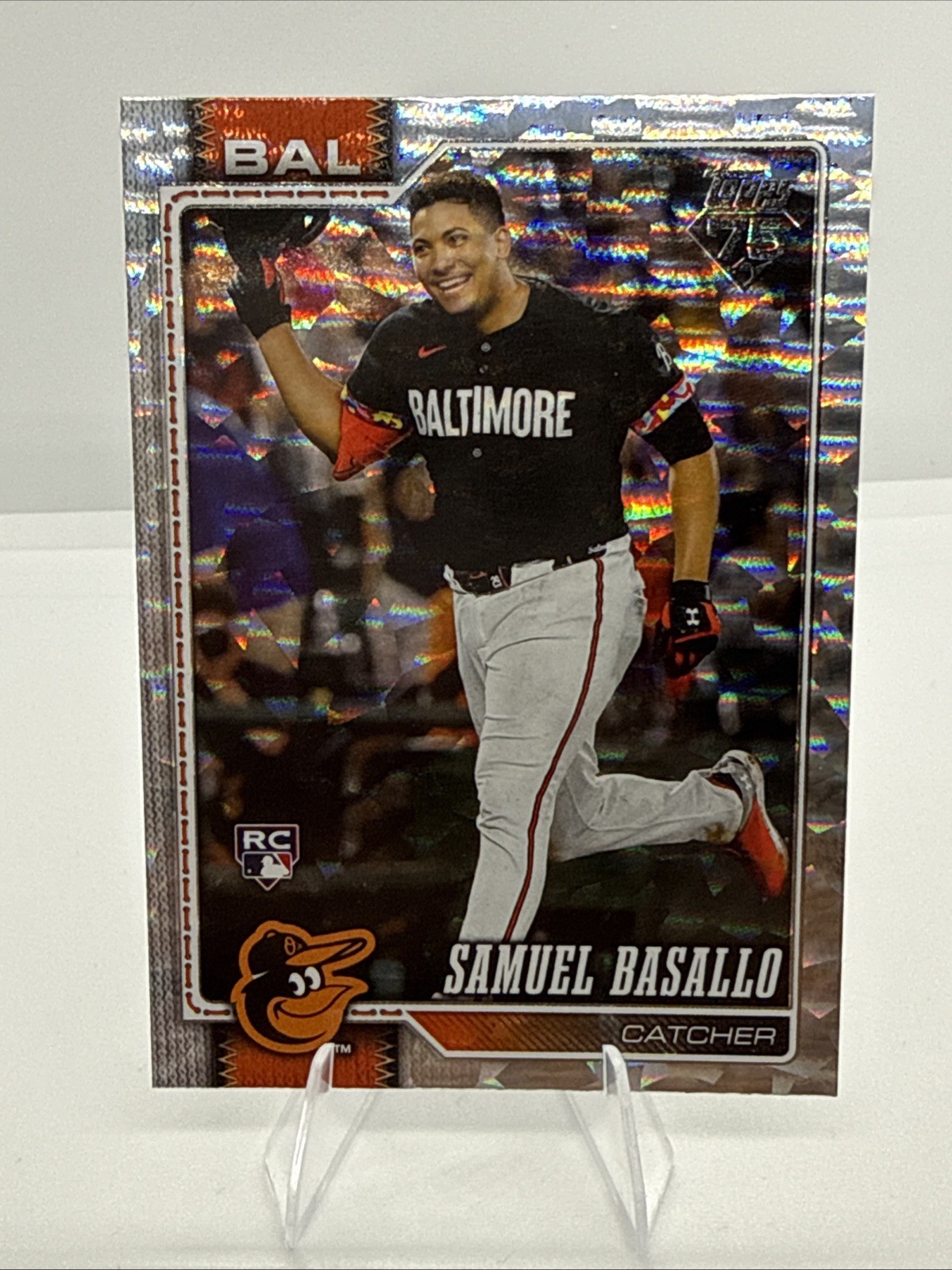 2026 Topps Series 1 - Samuel Basallo #104 (RC) Silver Crackle Foil - Orioles