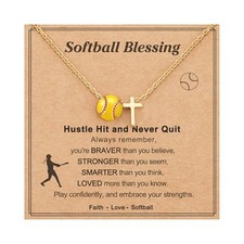 Softball Soccer Volleyball Cross Necklace for Girls Teen, Senior Night Gifts ...