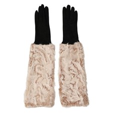 DOLCE & GABBANA Handschuhe Schwarz Beige Lamm...