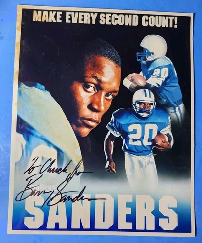 BARRY SANDERS Signed 8x10 Autograph Photograph Detroit Lions