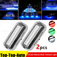 2X 27 LED Underwater Boat Marine Transom Lights 316 Stainless Steel Pontoon Lamp
