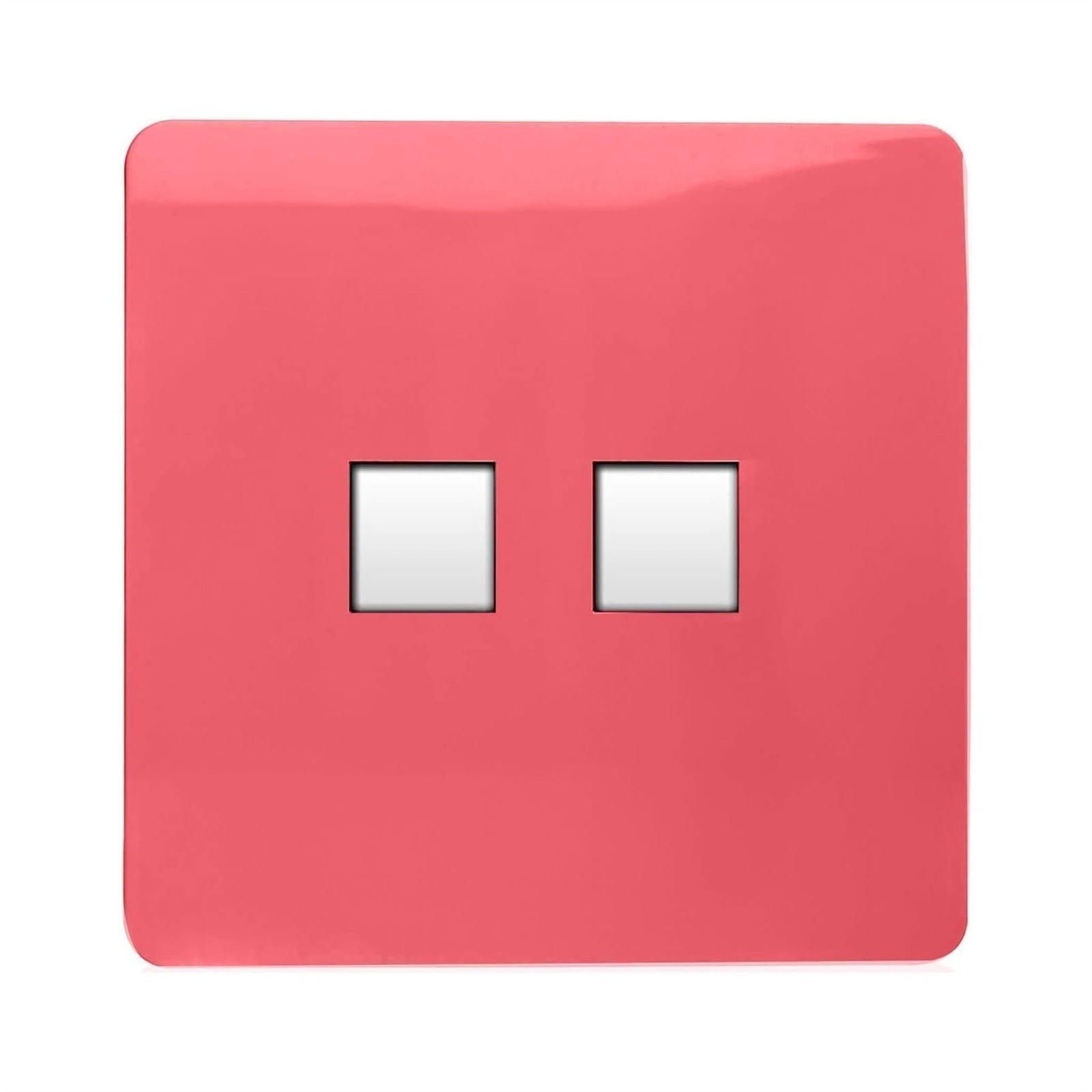 Trendi Switch 2 Gang Rj45 Cat 6 Pc Ethernet Socket - Strawberry Red - Image 2