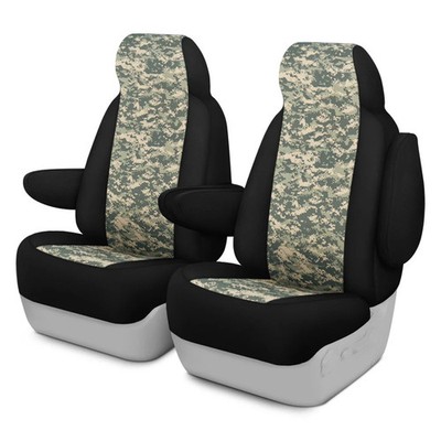 Dash Designs Camo 1st Row Digital Green w Black Custom Seat Covers
