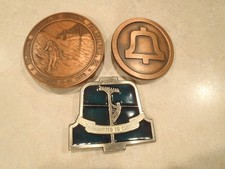 Vintage Belt Buckle Lot Telephone Bell Lineman Pioneers Transcontinental Cable