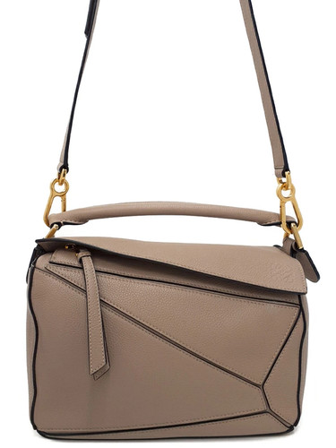 Loewe Puzzle Leather Ivory Shoulder Bag Women's #TB3496