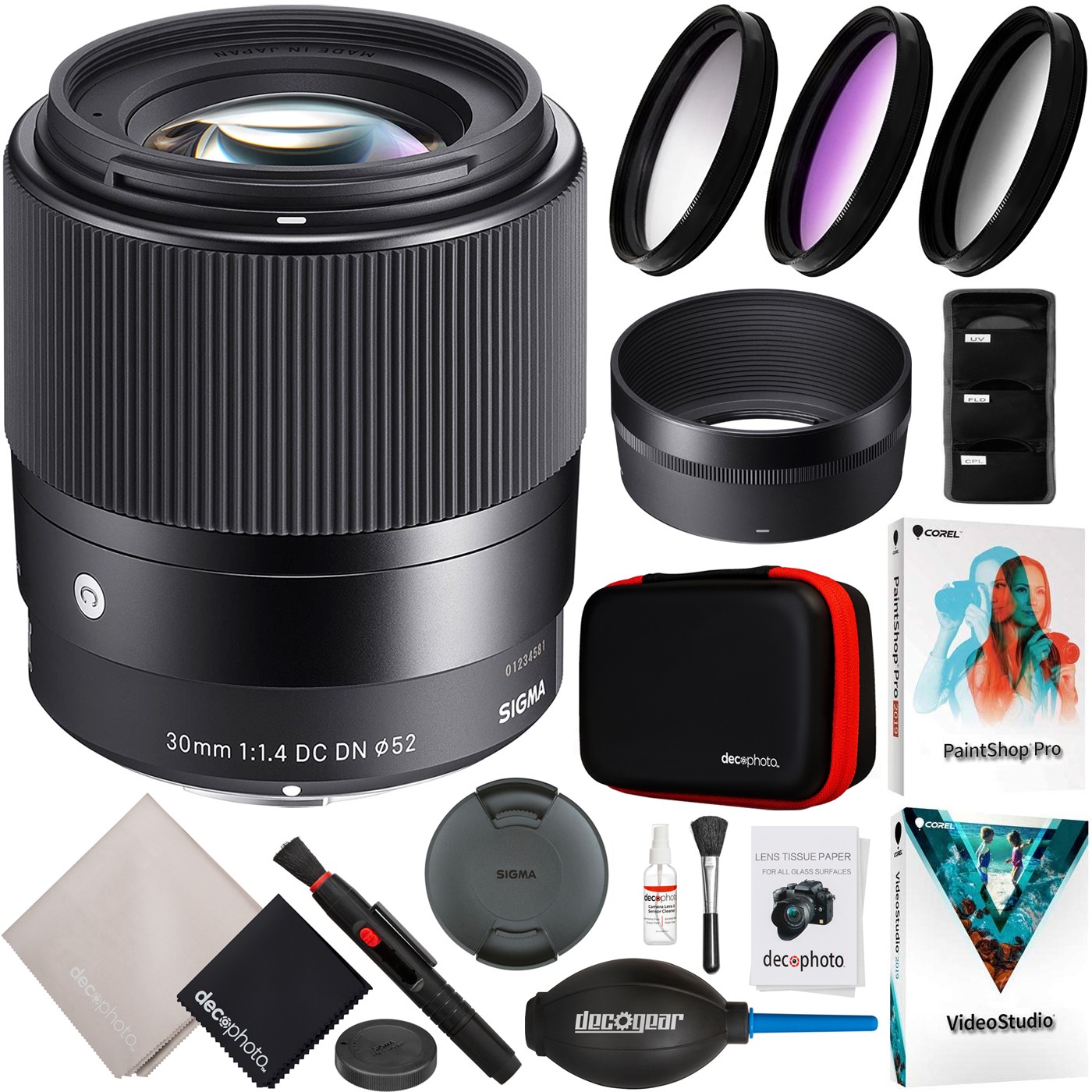 Sigma 30mm F1.4 DC DN Contemporary Lens for Sony E Mount Mirrorless Camera Kit