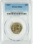 1927 INDIAN HEAD BUFFALO NICKEL 5C PCGS MS 64