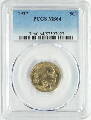 1927 INDIAN HEAD BUFFALO NICKEL 5C PCGS MS 64