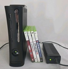 Xbox 360 Elite Phat Black Console Jasper w/OEM 250 GB HDD & 4 Games Bundle WORKS