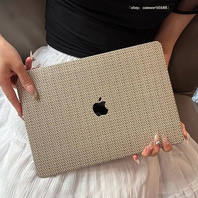 Rush Mat Weave PU Leather Shell For Macbook 2026 M5 Air 13 15 Pro 14 16 11 12 in