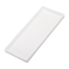 Silicone Bathroom Tray, 12" x 5" Soap Dispenser Tray, Pure White