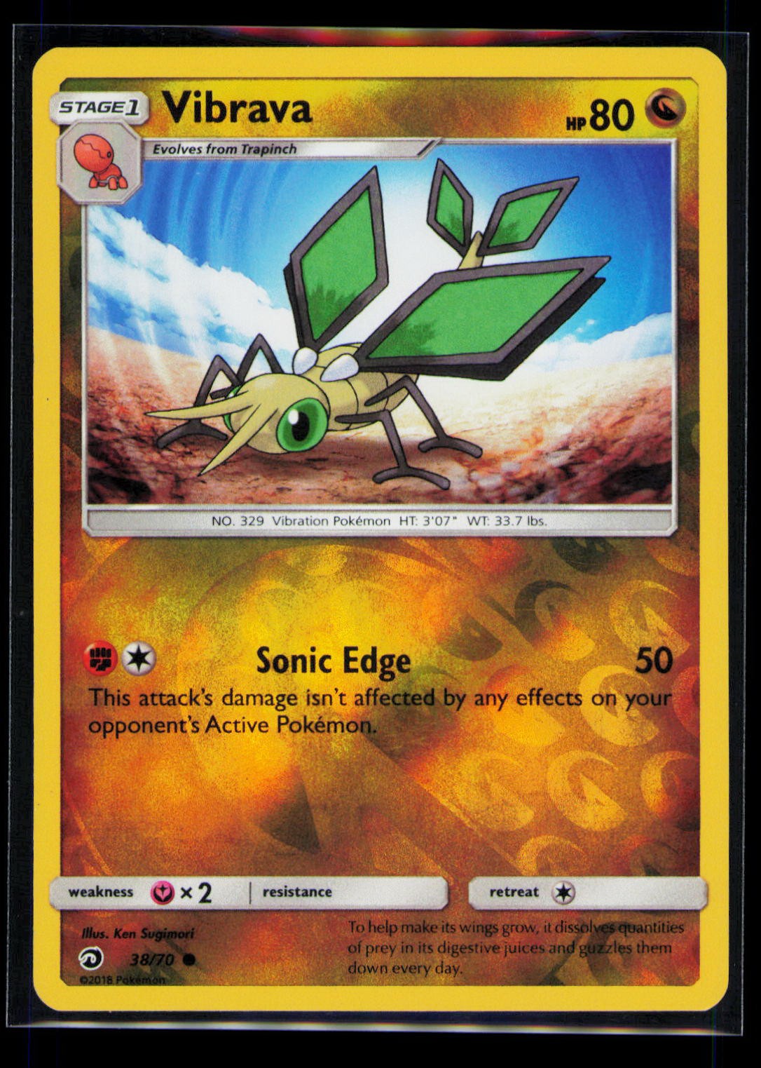 Vibrava Reverse Holo Common Dragon Majesty 38/70 LP