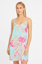 XS) LILLY PULITZER Dusk JELLIES BE JAMMIN SILK Slip Dress WORN ONCE SALE