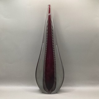 1989 Julio Santos Signed Murano Style Sommerso Teardrop Glass Sculpture TE#8625