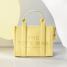 Marc Jacobs The Leather Tote Bag In Custard Leather Crossbody Size Mini