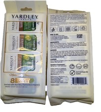 Yardley On The Go Wipes Aloe Vera Chamomile Vitamin E 1pk has 8pk Each New 2pk