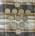 Lot of 11 US Washington Quarters (1957)