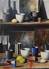 Marcello Scuffi Serigraphy On Canvas 'My Studio' 80X60 Signed Numbered