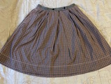 Margaret Howell Plaid Knee-Length Cotton Skirt Size 2 21 Inches