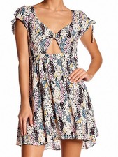 Free People NWT Miss Right Floral Cut Out Mini Dress, Small