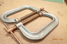 2 OLDER USA WILTON NO. 406 HEAVY DUTY "C" CLAMPS METAL WORKING TOOLING