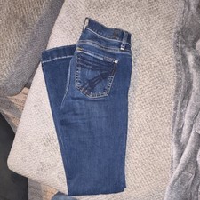 7 For All Mankind Women's Bootcut Blue Denim Jeans Medium Wash Cotton 5-Pocket