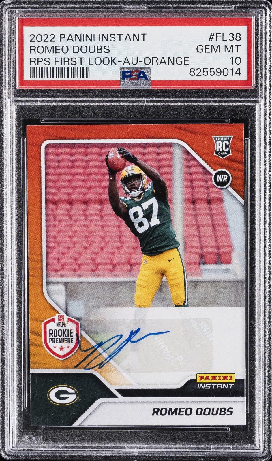 Romeo Doubs Panini Instant Rps First Look #FL38 Autograph-Orange