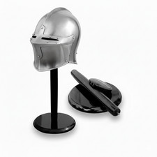 Medieval Wooden Armor Helmet Stand Solid Wood Display Base Handmade