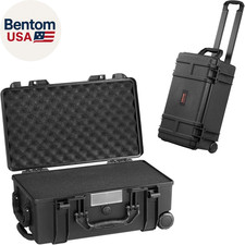 Weatherproof Hard Case, Heavy Duty Protective Dry Box with Pre-Cut Foam, Wheels