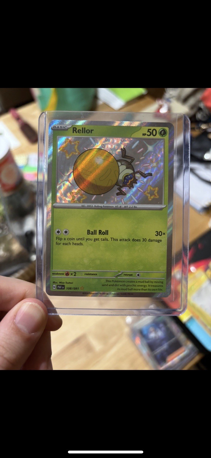 Rellor 108/091 Sv: Paldean Fates Holo • Pokemon Card