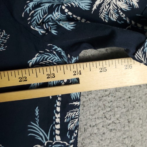 Original Pinguin Hemd Herren Large Blau Palme Hawaii Knopfleiste Freizeit - Bild 6 von 7