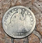 1857 10C Liberty Seated Dime USA 🇺🇸 Historic Silver Coin