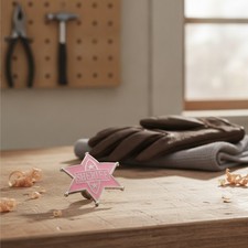 Stylish Pink Sheriff Badge - Essential Accessory for Cowgirl Halloween Costumes
