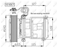 NRF 32661 Kompressor, Klimaanlage FüR John Deere