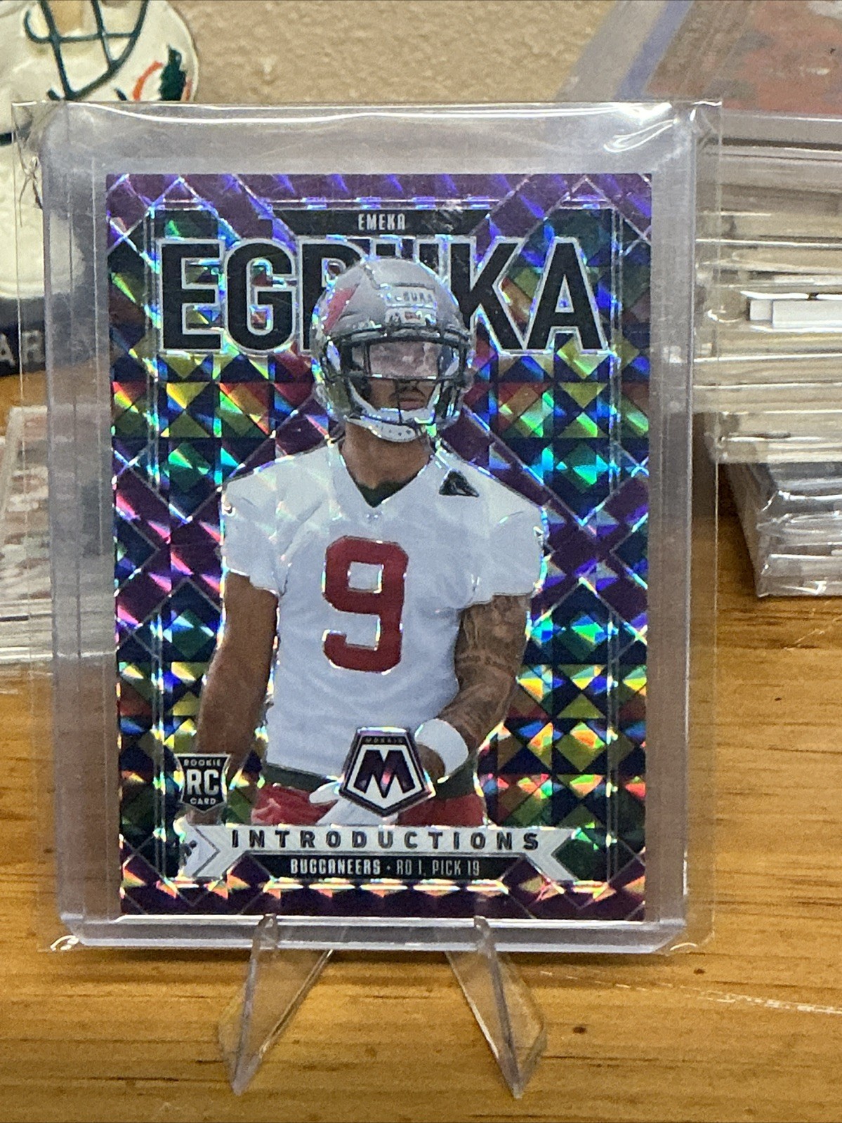 2025 Panini Mosaic Purple Mosaic Introductions Emeka Egbuka /49 Rookie RC