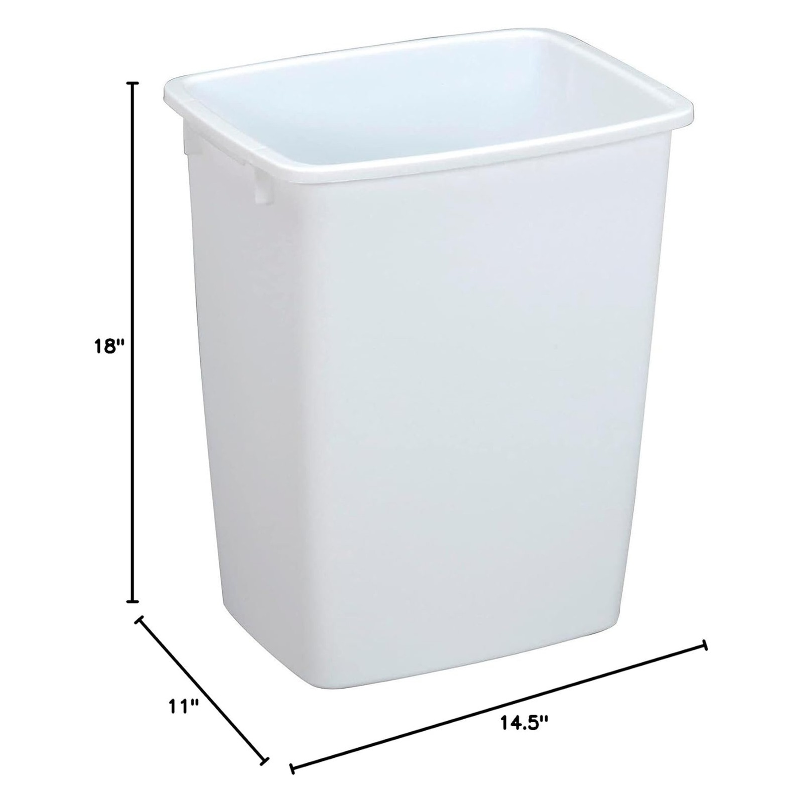 Rubbermaid Open Top Wastebasket, Large Plastic Trash Bin Container, 36 Qt, White