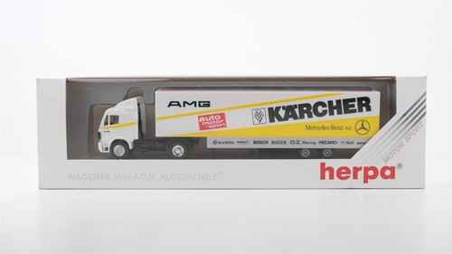 Herpa H0 867013 Mercedes-Benz semirremolque transporte de carreras AMG Kärcher | Condition: Gebraucht