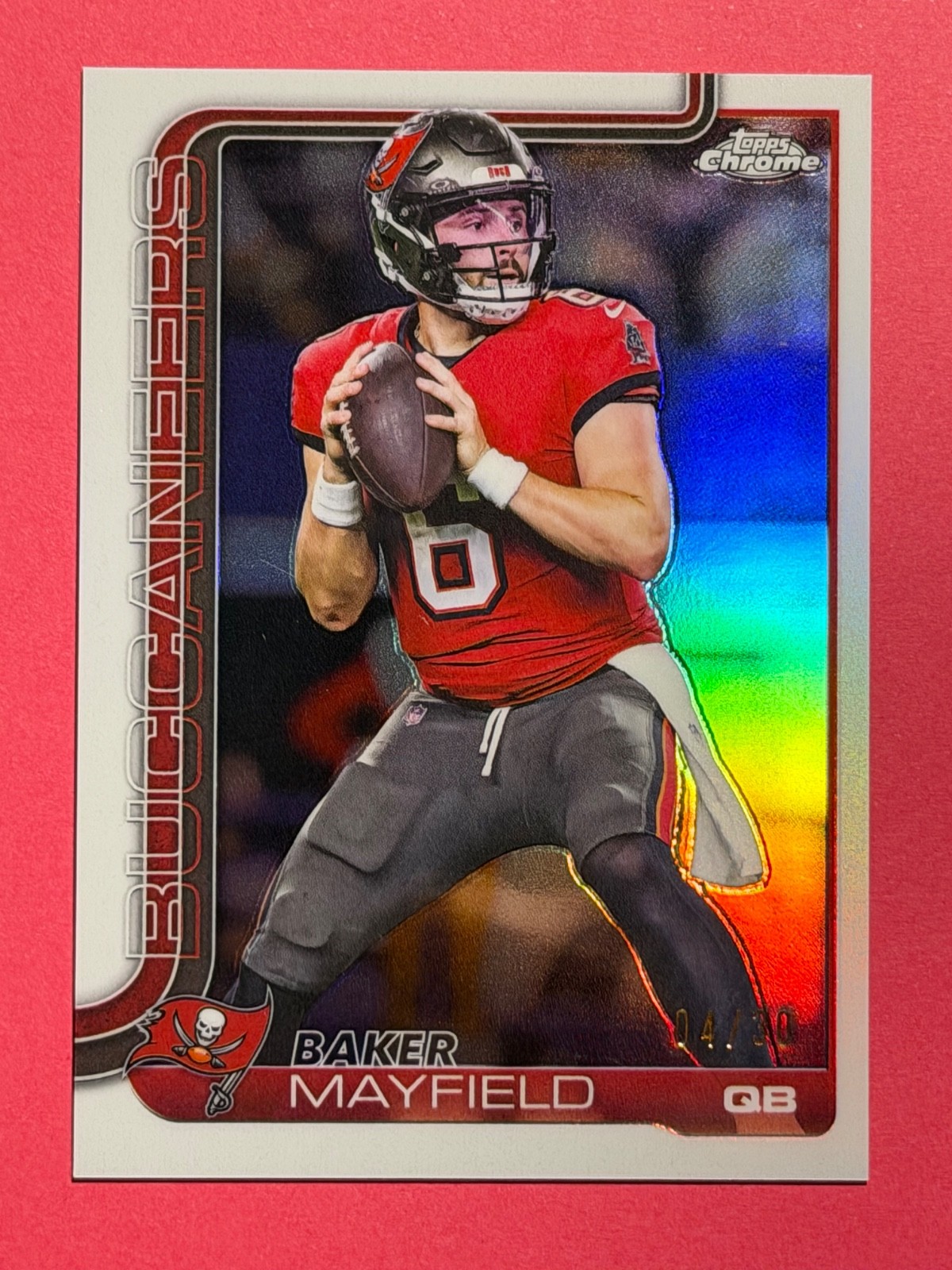 2025 Topps Chrome Baker Mayfield #281 Buccaneers White Refractor /30